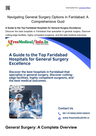 Navigating General Surgery Options in Faridabad A Comprehensive Guide