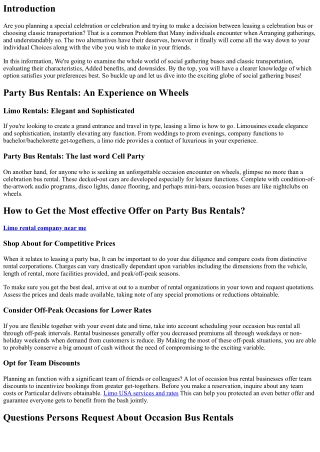 Social gathering Bus vs. Regular Transportation: Which happens to be More Enjoym