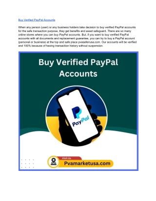 No 1 Trusted Sites to Buy Paypal Accounts in 2024