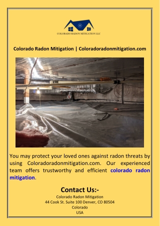 Colorado Radon Mitigation  Coloradoradonmitigation.com