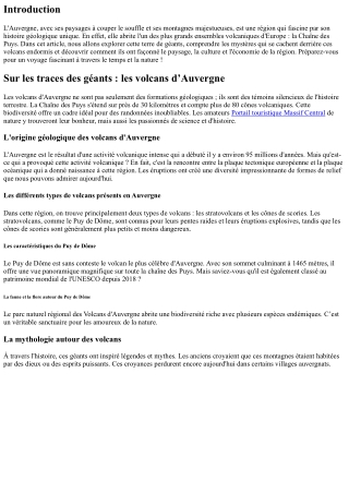 Sur les traces des géants : les volcans d’Auvergne