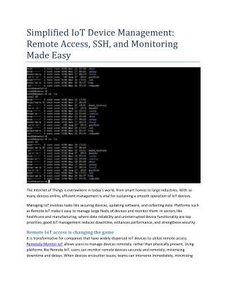 Simplified IoT Device Management Remote Access, SSH, and Monitoring Made Easy