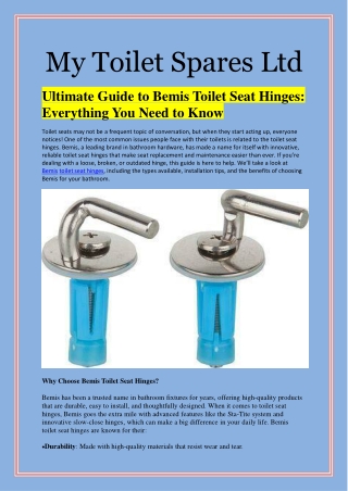 Ultimate Guide to Bemis Toilet Seat Hinges Everything You Need to Know