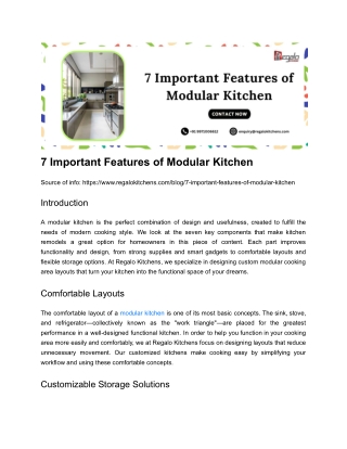 7 Important Features of Modular Kitchen