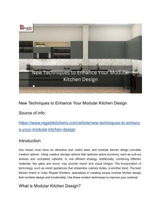 New Techniques to Enhance Your Modular Kitchen Design