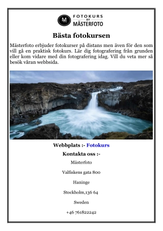 Bästa fotokursen