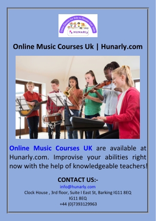 Online Music Courses Uk  Hunarly.com