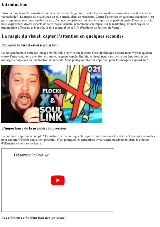 “La magie du visuel: capter l’attention en quelques secondes.”