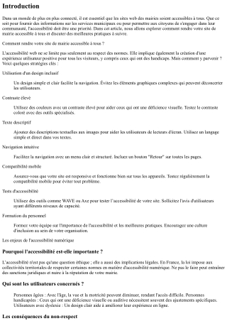 Comment rendre votre site de mairie accessible à tous ?