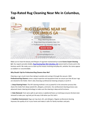 Top-Rated Rug Cleaning Near Me in Columbus, GA