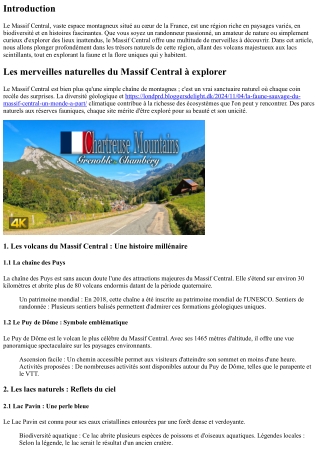 Les merveilles naturelles du Massif Central à explorer