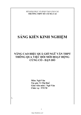 Nâng cao hiệu quả giờ Ngữ văn THPT thông qua việc đổi mới hoạt động củng cố