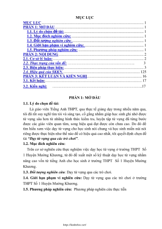 Dạy từ vựng qua các trò chơi