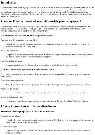 Pourquoi l'internationalisation est-elle cruciale pour les agences ?