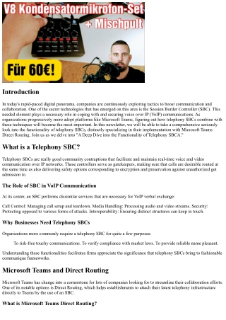 A Deep Dive into the Functionality of Telephony SBCA