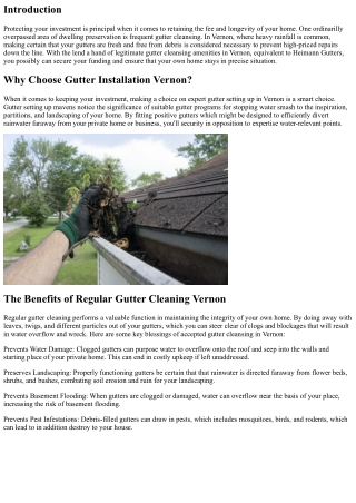 Protecting Your Investment with Regular Gutter Cleaning in Vernon