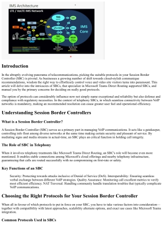 “Choosing the Right Protocols for Your Session Border Controller”