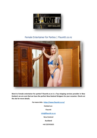 Female Entertainer for Parties | Flauntit.co.nz