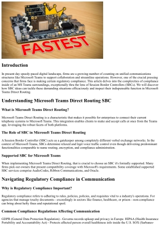 Addressing Regulatory Compliance Challenges with SBC Solutions inside an MS Team