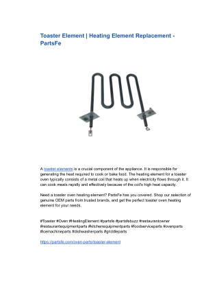 Toaster Element _ Heating Element Replacement - PartsFe