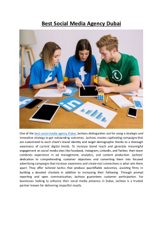 Best Social Media Agency Dubai
