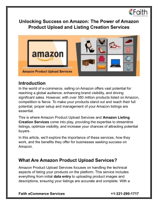 Unlocking Success on Amazon The Power of Amazon Product Upload and Listing Creation Services