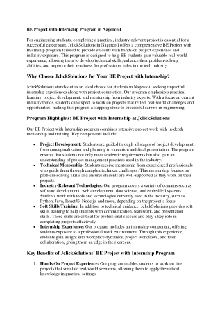 BE Project with Internship