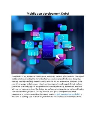 Mobile app development Dubai