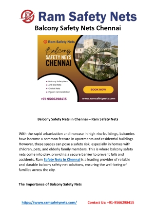 Balcony Safety Nets Chennai