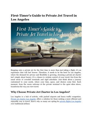 First-Timer’s Guide to Private Jet Travel in Los Angeles