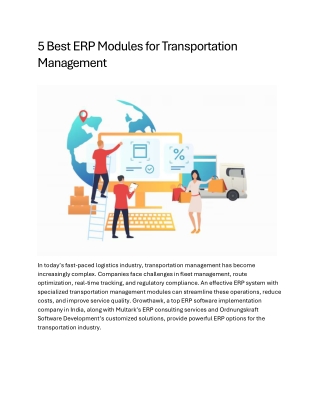 5 Best ERP Modules for Transportation Management