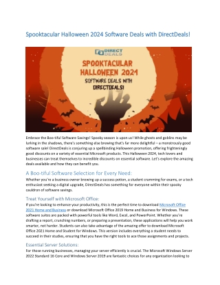 Spooktacular Halloween 2024 Software Deals with DirectDeals