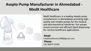 Asepto Pump Manufacturer in Ahmedabad - MedX Healthcare