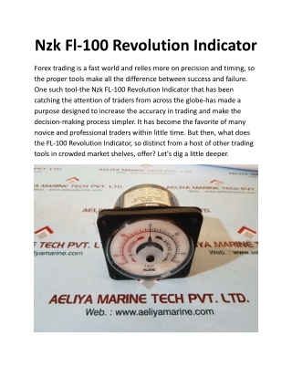 Nzk Fl-100 Revolution Indicator