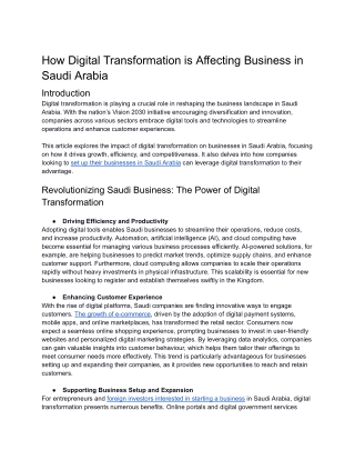 PDF How Digital Transformation is Affecting Business in Saudi Arabia
