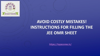 Avoid Costly Mistakes! Instructions for Filling the JEE OMR Sheet