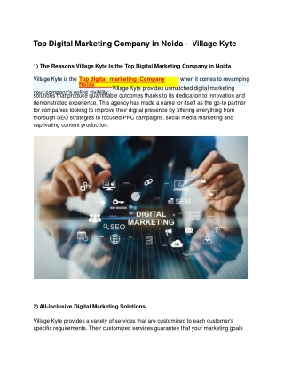 Top Digital Marketing Company in Noida -  Village Kyte
