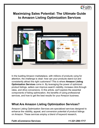 Maximizing Sales Potential The Ultimate Guide to Amazon Listing Optimization Services