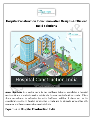 Hospital Construction India Innovative Designs & Efficient Build Solutions