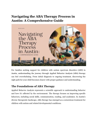 Navigating the ABA Therapy Process in Austin_ A Comprehensive Guide