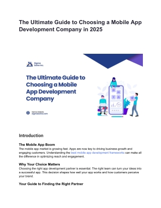 The Ultimate Guide to Choosing a Mobile App Development Company in 2025