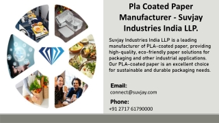 Pla Coated Paper Manufacturer - Suvjay Industries India LLP.