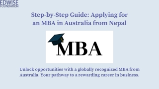 Your Guide to Studying MBA in Australia: Step-by-Step Application Process.