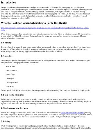 What to search for When Scheduling a Party Bus Rental