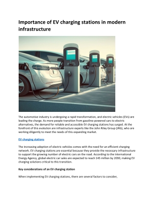 Importance of EV charging stations in modern infrastructure