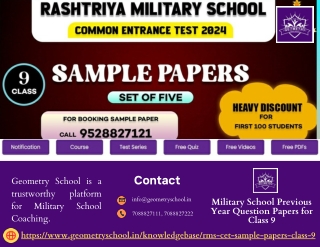 Military School Previous Year Question Papers for Class 9