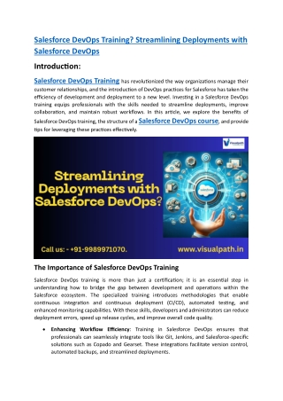 Salesforce Devops Training | Salesforce Devops Course
