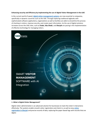 Enhancing Security and Efficiency with Digital Visitor Management in the UAE
