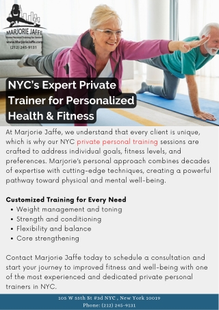 NYC’s Expert Private Trainer for Personalized Health & Fitness