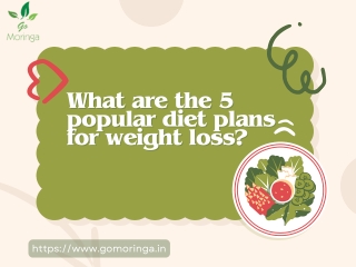 What are the 5 popular diet plans for weight loss?